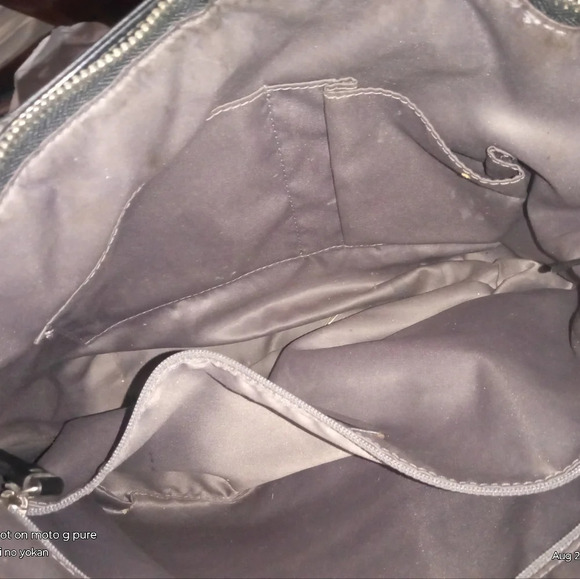 Coach Signature Tote Handbag #H1120-F17574 tripe Satin Sequins Medium Black - Picture 3 of 7